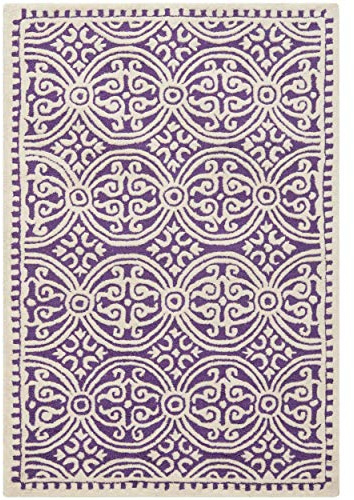 SAFAVIEH Tappeto Tradizionale per Soggiorno, Sala da pranzo, Camera da letto - Cambridge Collection, A Pelo Corto, Viola e avorio, 91 X 152 cm