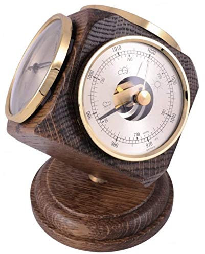 Vintage Oak Weather Station Desk Ornament - includes a thermometer, barometer, & hygrometer. - Handmade in Germany.Vintage Oak Weather Station Desk Ornament - includes a thermometer, barometer, & hygrometer. - Handmade in Germany.