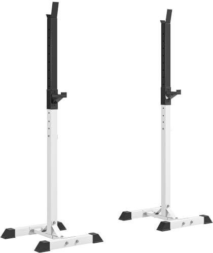 HOMCOM Weight Stand Heavy Duty Barbell Squat Rack Holder Black | Power Rack, Barbell Holder, Spotter, Gym Fitness