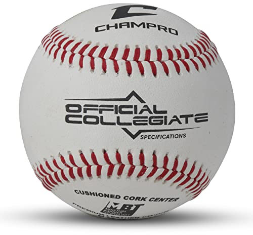 Champro Collegiate Specifications Baseballs mit Vollnarbenleder, Flache Nähte, 12 Stück