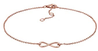Elli Fußschmuck Damen Fußkettchen Infinity in 925 Sterling Silber Rosévergoldet