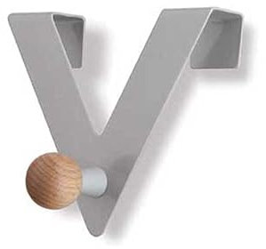 SIRO Türgarderobe Delitzsch, Modern, Stahl - Holz silbergrau metallic pulverbeschichtet buche natur lackiert, 85 mm x 35 mm x 101 mm, 1298-98PB19HZ18