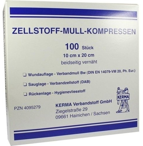 ZELLSTOFF MULLKOMPRESSEN 10x20 cm unsteril