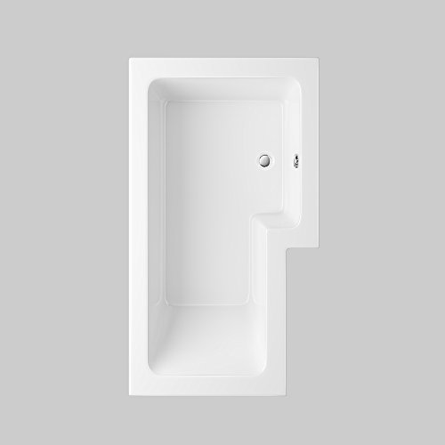 1500 mm Right Hand L-Shaped Straight Shower Bath Bathtub with Glass Shower Screen