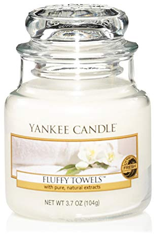 Yankee Candle Duftkerze im Glas (Kleine Kerze im Glas) | Fluffy Towels | Brenndauer bis zu 30 Stunden