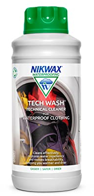 Nikwax TECH WASH 1 Liter Wash-In – Technischer Reiniger zur Revitalisierung der Wasserabweisung und Atmungsaktivität von wasserdichter Ausrüstung, Outdoor-Kleidung und synthetischen Schlafsäcken