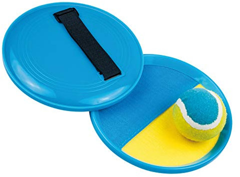 Idena 7408462 - Klettballset mit 2 Handfängern und 1 Ball, Ballspiel für Kinder, ideal im Sommer für Garten, Park oder Strand