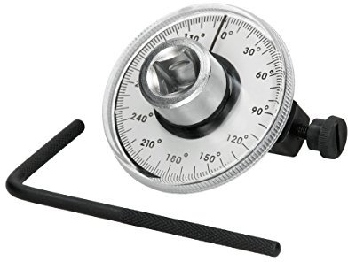 ECD Germany Auto Drehwinkelmesser Winkelmessgerät 0-360° 1/2 Drehwinkel-Messgerät Drehmoment Winkelmesser Torsionsschlüssel mit Verstellbarer Arm Drehmomentschlüssel mit einstellbarem Antriebswinkel