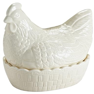 Mason Cash Cream Hen Egg Nest | Rustic Farmhouse-Style Kitchen Tidy & Egg Storage | Durable Dolomite | Chip-Resistant Design