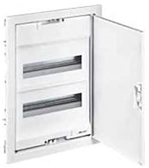 Coffret encastré 4 rangées 48+8 modules - avec porte métal extra plate blanche