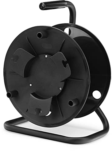 Pronomic KT-100 Kabeltrommel leer - Vielseitig einsetzbare Haspel zum Aufwickeln von Kabel, Draht, Kette, Seile, Schlauch usw. - 11 cm Innendurchmesser, 27 cm Außendurchmesser, 10 cm Breite - Schwarz