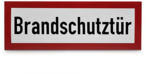 Betriebsausstattung24 Hinweisschild „Brandschutztür“ - 29,7 x 10,5 cm - PVC-Folie, selbstklebend - Hinweise für die Feuerwehr - Brandschutz-Erstausstattung nach DIN 4066-D1