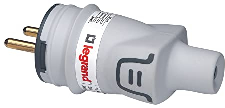 LEGRAND | Fiche Plexo 2P+T 16 A Franco Belge GSB, Étanche IP44, Sortie Droite, Résistante Pour Usage Intérieur Et Extérieur