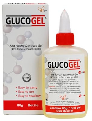 GlucoGel Fast Acting Glucose Energy Gel - Hypostop Gel - Rapid Support for On-the-Go - Original Unflavoured, 80g Bottle (Pack of 1)