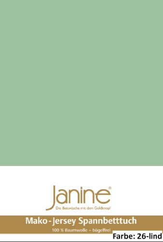 Janine Spannbettlaken Jersey 5007, Gr. 200x200 cm, Fb. 26 lind, Mako-Feinjersey