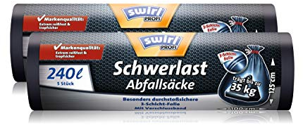 Swirl Sac à déchets de qualité professionnelle avec cordon de serrage, indéchirable