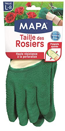 MAPA Gants pour Taille des Rosiers | Protection contre Épines pour Jardinage | 1 Paire, Vert, L