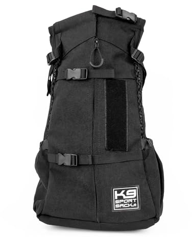 K9 Sport Sack Air 2 - Large, Jet Black - Ideal for Dogs with 20-22” Back Length - Durable, Breathable Backpack-Style Carrier - Perfect for Walks, Short Hikes & Public Transportation