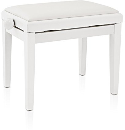 Sgabello Regolabile per Pianoforte da Gear4music Bianco