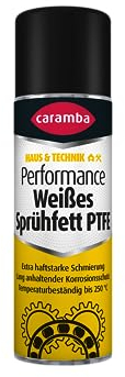 Caramba Performance Weißes Sprühfett PTFE, Schmierstoff und Korrosionsschutz für bewegliche Teile aller Art, Temperaturbeständig, Haftstark, 250 ml