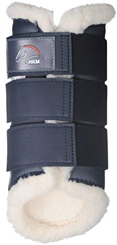 HKM 8585 Gamaschen Comfort, Teddyfutter Lederimitat-Kunstleder Anatomisch, dunkelblau, S