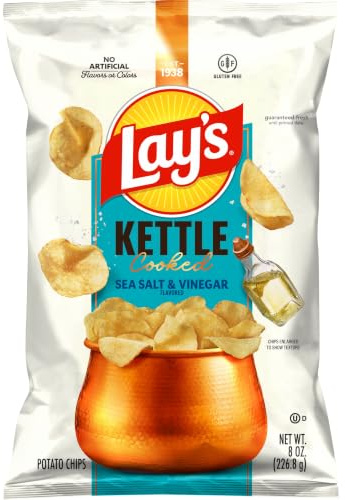 Lay's Papas fritas con sabor a sal marina y vinagre, 8 onzas