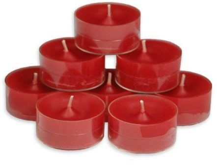 Dänische Teelichter im transparenten Plastikbecher, 10er-Beutel, rot RAL
