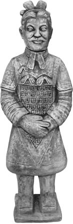 gartendekoparadies.de Statue Chinesischer Terrakotta-Krieger General, Steinfigur, H. 104 cm, 80 kg, Grau, frostsicher aus Steinguss für Außenbereich