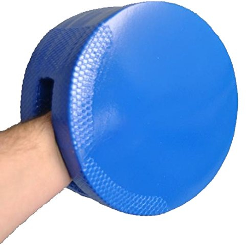 BAY® SCHAUMSTOFF BLAU BEIDSEITIG WEICH Doppel Double Hand Schlag Mitt Pratze Doppelpratze Doppelmitt Schlagmitt Schlagpolster Schlagkissen Taekwondo Kickboxen Tae Kwon Do Handpratze Pratzen Doppelpolster Handmitt Doppelschlagpolster Handpratzen Karate MMA schwarz Doublemitt Doppelseitig