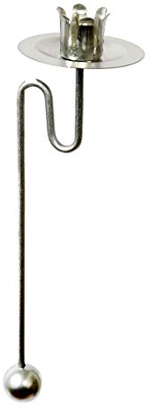 Baumkerzenhalter Balancehalter Pendelhalter für Weihnachtsbaum matt Silber (Silber, 6er)