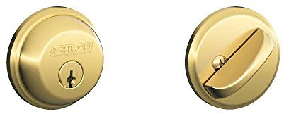 SCHLAGE CO B60N505 Single Cylinder Deadbolt Door Lock, Bright Brass