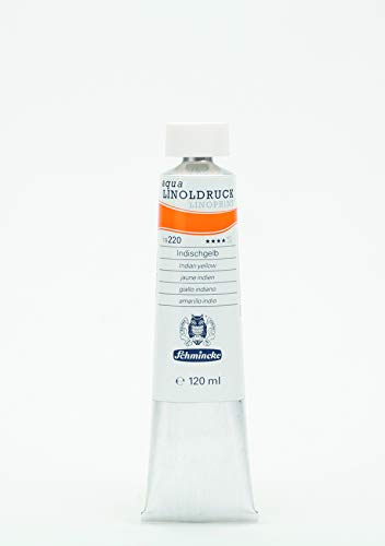 Schmincke – aqua-LINOLDRUCK - feinste Linoldruck-Farben, Indischgelb - 120 ml
