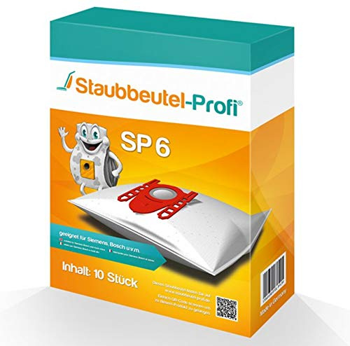 10 Staubsaugerbeutel Siemens VS 06 G2410, Typ D E F G, Synchropower, Dino, Original Gr. 51 AFG / 1, 52 AFEFD, Super XS, Super XXS, VS10000 ...10999, MADE IN GERMANY SP 6 von Staubbeutel-Profi®