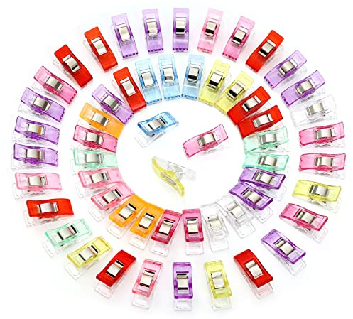 GWHOLE 60 Pcs Sewing Clips Quilting Clips Craft Accessories for Fabric Dressmaking Crocheting Crafting and Knitting
