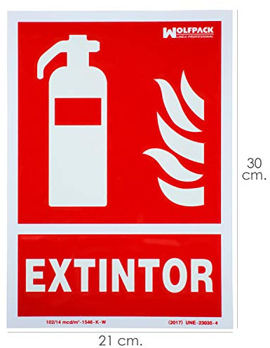 Cartel/Señal Fluorescente Extintor 30x21 cm.