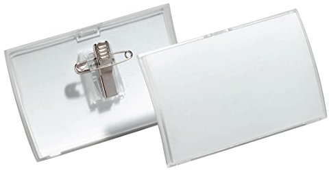 Durable Namensschild Click Fold, mit Kombiklemme, 40 x 75 mm, 70% recycl. PP, 25 Stück, 821119