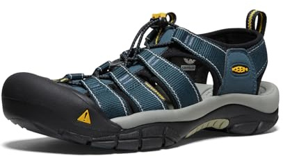 KEEN Men's Newport H2 Closed Toe Water Sandals, Navy/Medium Grey, 15