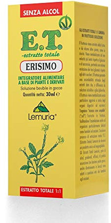 Lemuria - Erisimo - Favorisce la Funzionalità delle Prime Vie Respiratorie e il Tono della Voce - Integratore Alimentare a Base di Piante e Derivati - 30 ml - Made in Italy