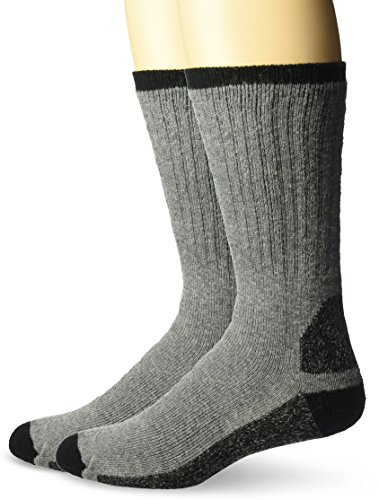 Wigwam Herr At Work dubbel arbetssocka, 2-pack crew-längd, grå, Large