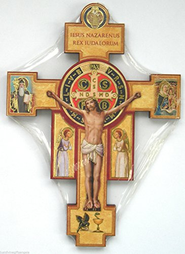 Crocifisso di San Benedetto da 23 cm, da appendere alla parete.