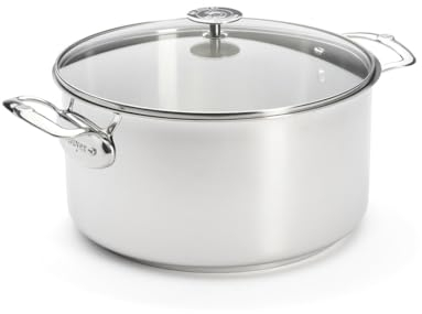 De Buyer - Faitout en inox MILADY avec son couvercle en verre - 28 cm - Fabriqué en France, Sans PFAS, Inox 18/10 Performant et Résistant, Fond Sandwich, Tous Feux + Four, Finition Poli Brillant