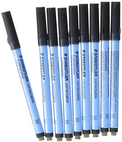 STAEDTLER Lumocolor 305 Correctable pennor – svart, 10-pack, 1,0 mm
