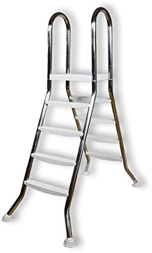 Unbekannt Edelstahl Aufstellbecken - Leiter für Becken bis 1,20 m Höhe