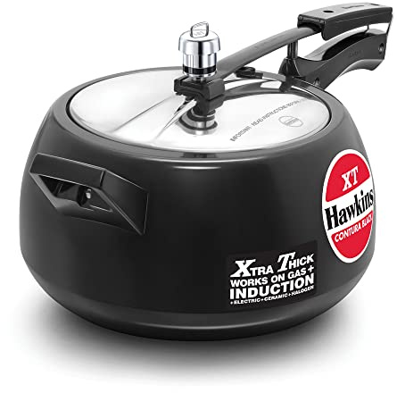 Hawkins Contura Hard Anodized Induction Compatible Extra Thick Base Pressure Cooker, Black, 5L
