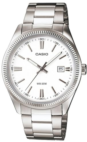 Casio - MTP-1302D-7A1 - Classic - Men's Watch - Analogue Quartz - White Dial - Grey Steel Strap