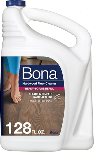 Bona Hardwood Floor Cleaner Refill, 128 fl oz, Unscented, Refill for Spray Mops and Bottles, Residue-Free Floor Cleaning Solution for Wood Floors