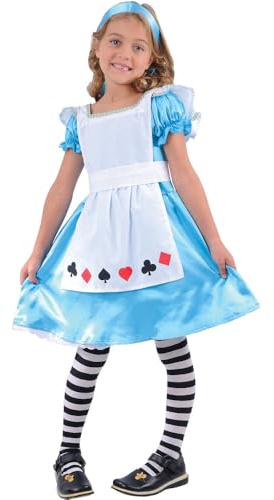 Wicked Costumes Girls Storybook Alice Fancy Dress Costume – Classic Blue Dress & White Pinafore Outfit for World Book Day, Book Week, Parties & School Events