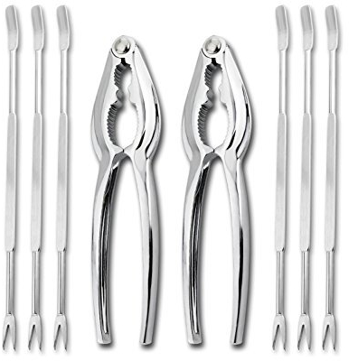 Leadway - Set di utensili per pesce e frutti di mare, da 8 pezzi, con forchette e pinza rompichele per aragosta