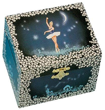Musicboxworld Blå smyckeskrin ballerina lekerballerina