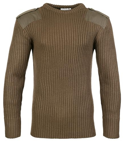 Fort Men's 120 Crew Neck Combat Jumper, Olive Green, L UK